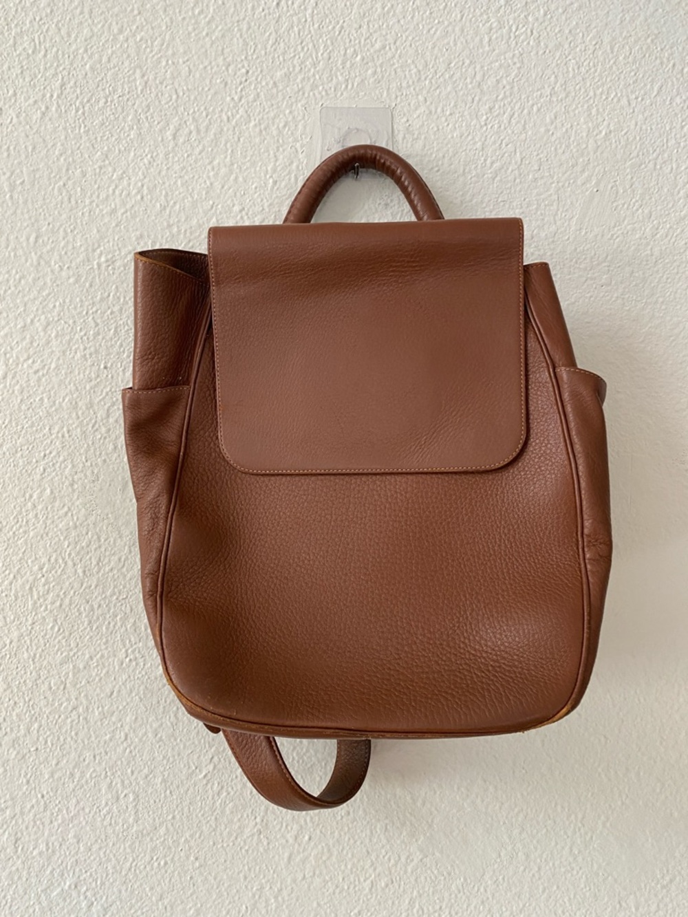 Perrin Paris Brown Leather Medium Commuter Backpack